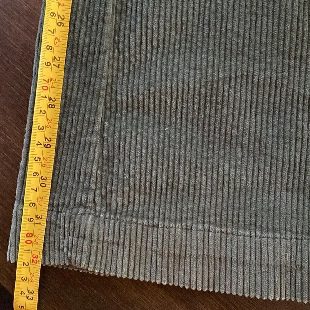 Free people green corduroy pants flare pockets size 0